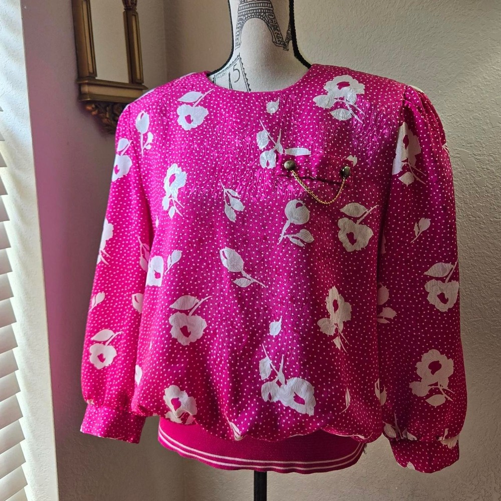 Vintage 80s Blouson Top by CB New York Made in the USA